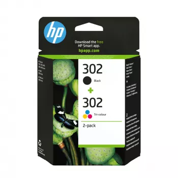 HP 302 2-pakas Melnā/Krāsu oriģinālās tintes kasetnes