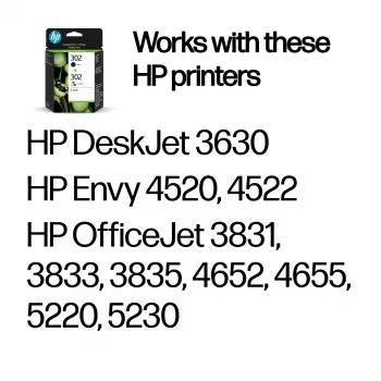 HP 302 2-pakas Melnā/Krāsu oriģinālās tintes kasetnes