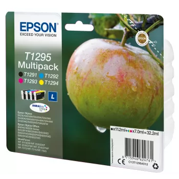 Drukas kasetņu komplekts Epson Multipack T1295 Melns Ciāns Purpurs Dzeltens