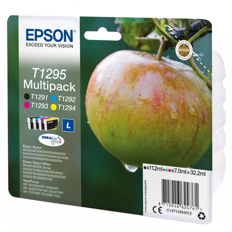 Drukas kasetņu komplekts Epson Multipack T1295 Melns Ciāns Purpurs Dzeltens