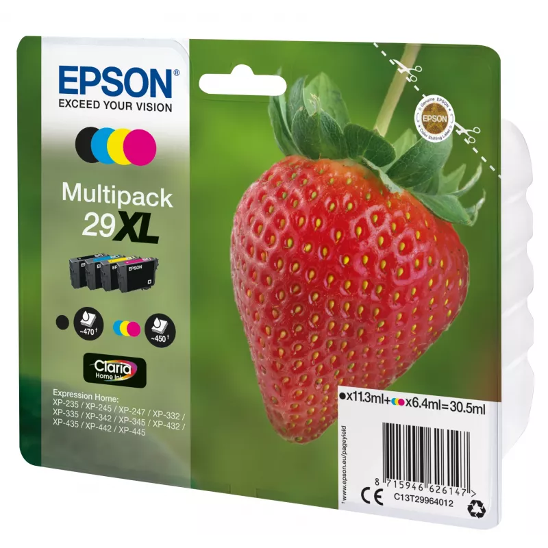 Kasetne Epson Tinte C13T29964012 29XL XL Melna Ciāna Magenta Dzeltena