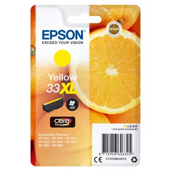 Epson 33XL Claria Premium dzeltenā vienkrāsas kasetne (viena iepakojumā)
