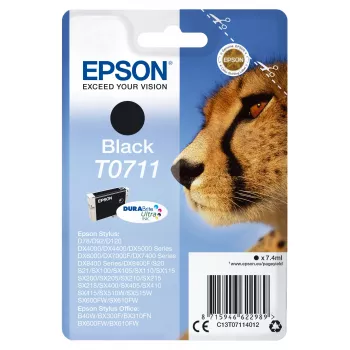 Epson Cheetah Singlepack Melna T0711 DURABrite Ultra Tinte