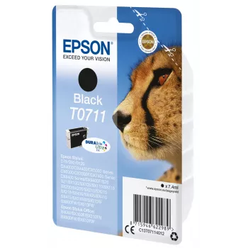 Epson Cheetah Singlepack Melna T0711 DURABrite Ultra Tinte