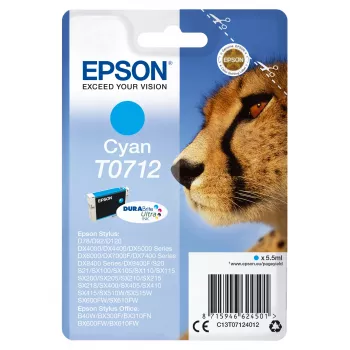 Epson T0712 DURABrite Ultra Cyan tintas kasetne, standarta ietilpība, 5.5 ml, 1 gab.