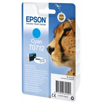 Epson T0712 DURABrite Ultra Cyan tintas kasetne, standarta ietilpība, 5.5 ml, 1 gab.