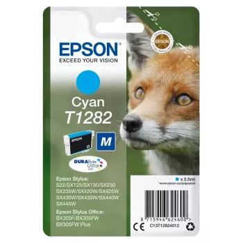 Epson Fox Singlepack Cyan T1282 DURABrite Ultra Tinte, Ciāna, 3,5 ml, 1 gab., 260 lapas
