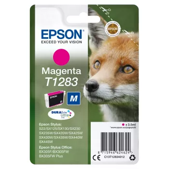 Epson Fox Singlepack Magenta T1283 DURABrite Ultra Tinte, Magenta, pigmenta tinte, 3.5 ml, 1 gab., 160 lpp.