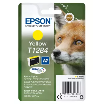 Epson Fox T1284 Dzeltenā DURABrite Ultra tinte, pigmenta, 3.5 ml, 1 gab., 260 lpp.