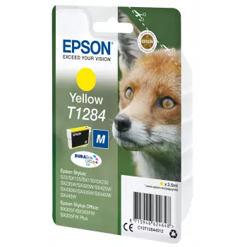 Epson Fox T1284 Dzeltenā DURABrite Ultra tinte, pigmenta, 3.5 ml, 1 gab., 260 lpp.