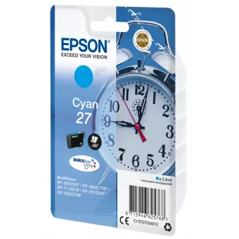Epson DURABrite Ultra Cyan 27 tintas kasetne (viena) – oriģināla