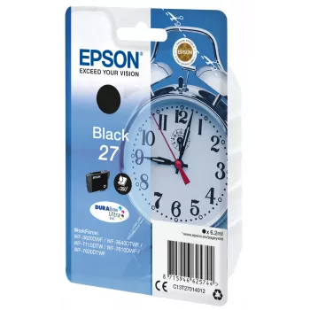 Epson 27 DURABrite Ultra Ink melna kasetne, standarta ietilpība, 6.2 ml, 350 lapas