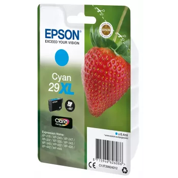 Epson Strawberry Singlepack Cyan 29XL Claria Home Ink, Augstas ražības, Ciāna, 6.4 ml, 1 gab., 450 lappuses