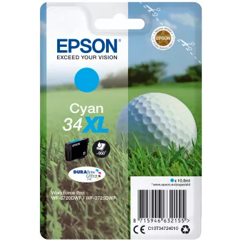 Kasetne EPSON tintes kociņš Singlepack “Golf” Ciāna 34XL DURABrite Ultra Tinte 10.8 ml