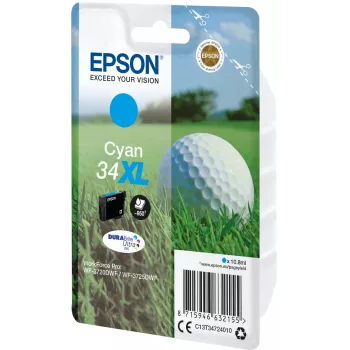 Kasetne EPSON tintes kociņš Singlepack “Golf” Ciāna 34XL DURABrite Ultra Tinte 10.8 ml