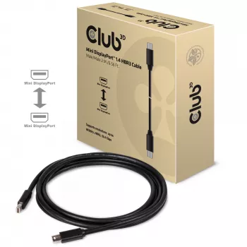 CLUB3D Mini DisplayPort 1.4 kabelis HBR3 8K60Hz Vīrietis / Vīrietis 2 m