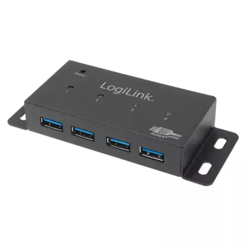 Hub LogiLink UA0149 USB 3.2 Gen 1 Type-A Pelēks