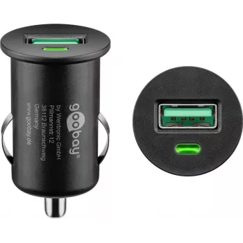 Automašīnas lādētājs Goobay 18 W Quick Charge 3.0 melns