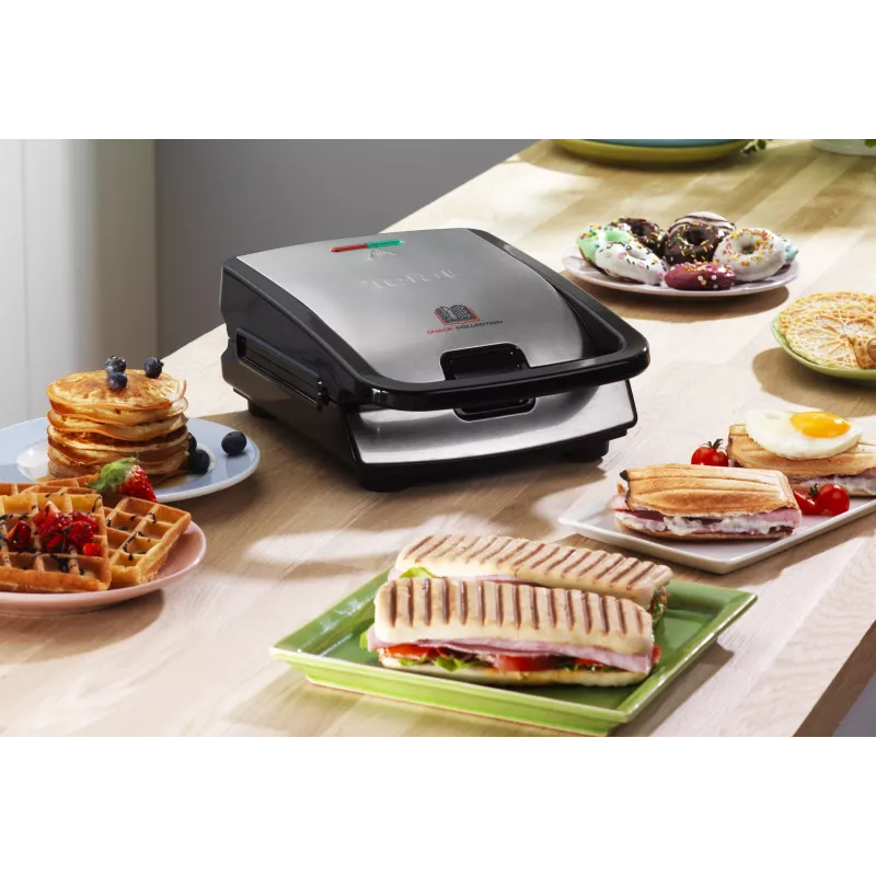 Tefal Snack Collection SW852D sviestmaižu grils 700 W Melns, Nerūsējošs tērauds