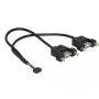 USB kabelis DeLOCK 84832 USB 2.0 0.25 m 2 x USB A Melns