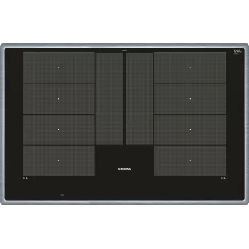 Siemens EX845LYC1E iebūvējamā indukcijas plīts virsma, 80 cm, melna, nerūsējošais tērauds, 4 zonas