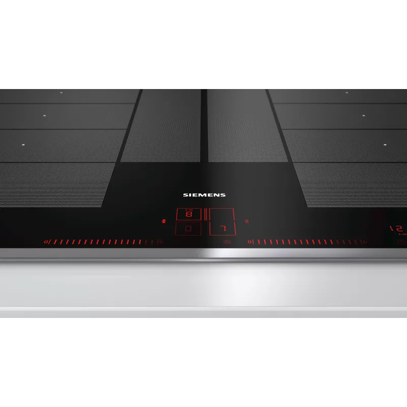 Siemens EX845LYC1E iebūvējamā indukcijas plīts virsma, 80 cm, melna, nerūsējošais tērauds, 4 zonas