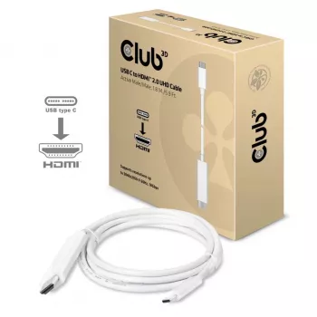 CLUB3D USB-C uz HDMI™ 2.0 UHD aktīvais kabelis 1,8 m