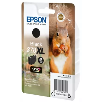 Epson Squirrel 378XL Claria Photo HD Melna kasetne, augstas ietilpības, 11.2 ml, 500 lpp
