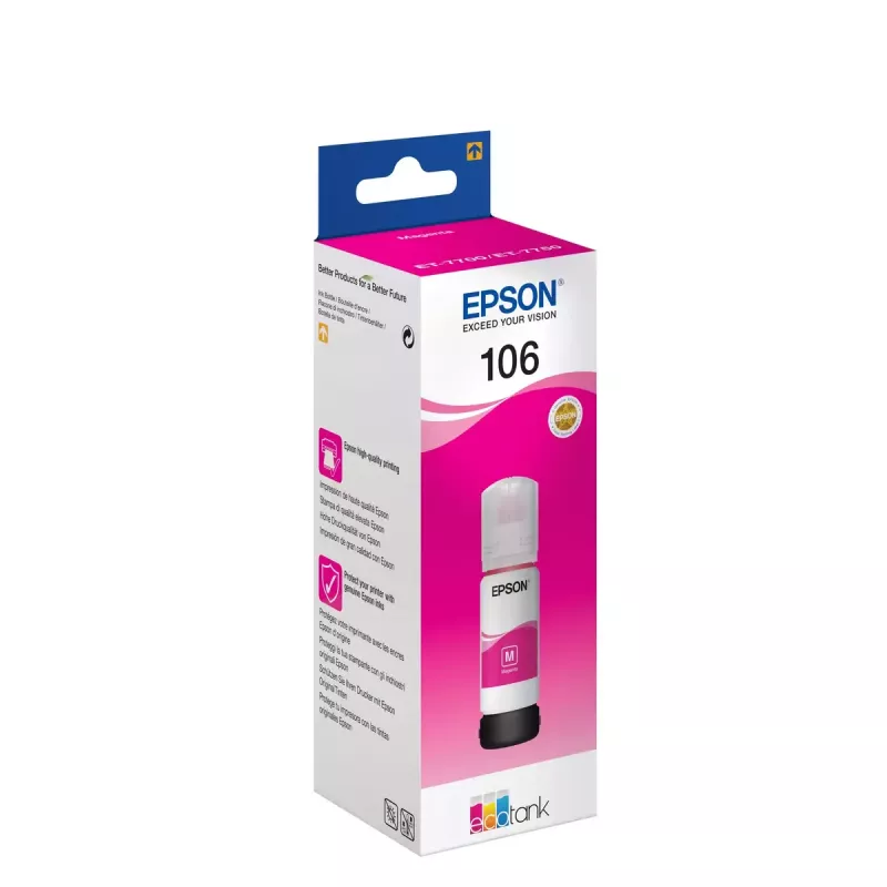 Tintes pudele Epson Ecotank 106 Fuksīns