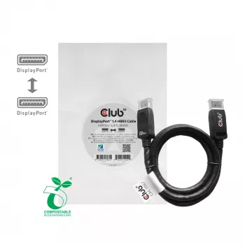 CLUB3D DisplayPort 1.4 HBR3 kabelis 1m/3.28ft Vīrietis/Vīrietis 8K60Hz