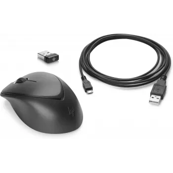 HP Wireless Premium Mouse, abpusējs, lāzera, RF bezvadu, 1200 DPI, melns