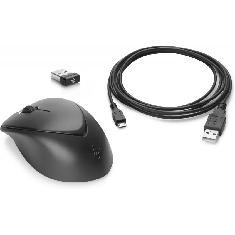 HP Wireless Premium Mouse, abpusējs, lāzera, RF bezvadu, 1200 DPI, melns