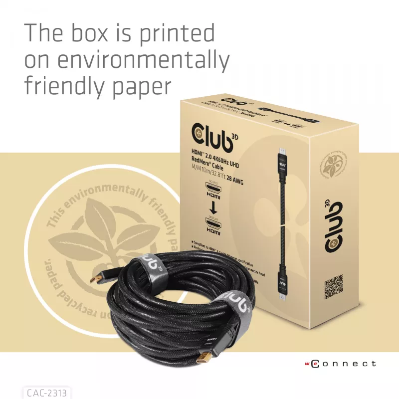 CLUB3D HDMI 2.0 RedMere kabelis 10m (CAC-2313)