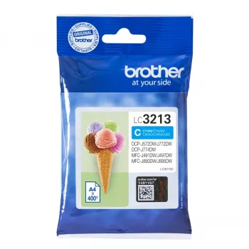 Brother LC3213C oriģinālā ciāna tintes kasetne (XL, 400 lpp.)
