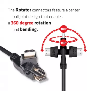 CLUB3D HDMI 2.0 4K60Hz UHD 360° rotējošs kabelis 2m
