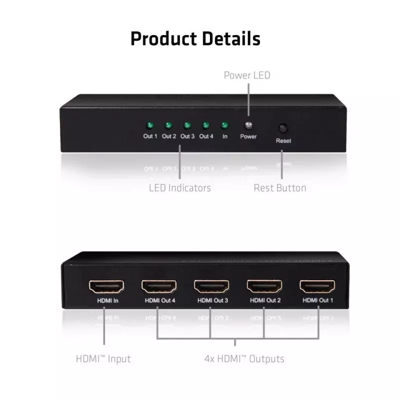 CLUB3D HDMI Sadalītājs 4K@60Hz UHD 4 porti (CSV-1380)