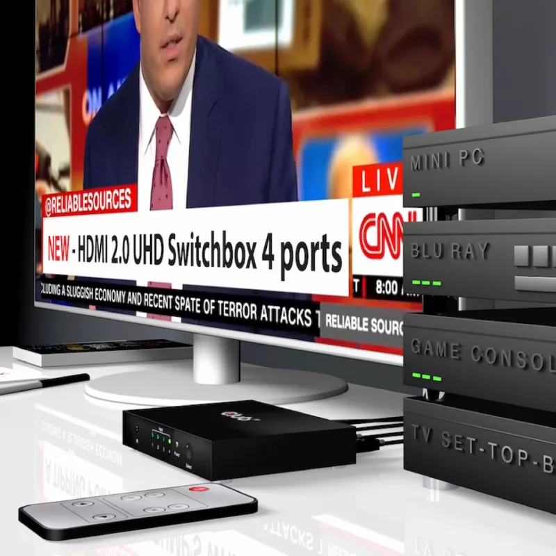 CLUB3D HDMI 2.0 UHD 4K60Hz SwitchBox 4 porti ar IR tālvadības pulti