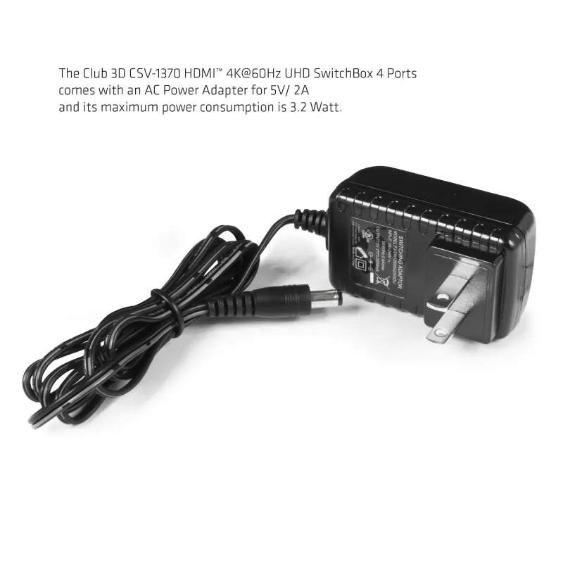 CLUB3D HDMI 2.0 UHD 4K60Hz SwitchBox 4 porti ar IR tālvadības pulti
