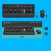 Bezvadu tastatūras un peles komplekts Logitech MK540 Advanced — pilna izmēra QWERTY tastatūra, USB uztvērējs, US izkārtojums, ergonomiska pele, melns/balts