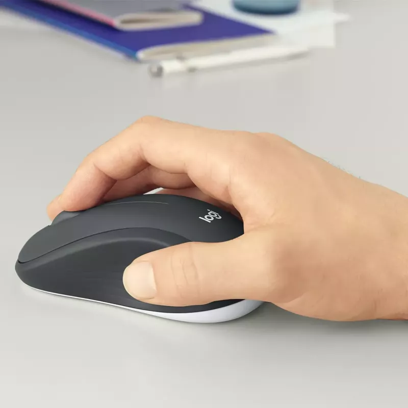 Bezvadu tastatūras un peles komplekts Logitech MK540 Advanced — pilna izmēra QWERTY tastatūra, USB uztvērējs, US izkārtojums, ergonomiska pele, melns/balts