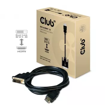 CLUB3D DVI–HDMI 1.4 kabelis 2m abpusējs