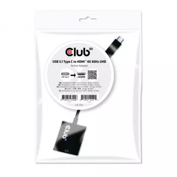 CLUB 3D CAC-2504 USB 3.1 Type-C uz HDMI 2.0 aktīvs adapteris 4K 60Hz