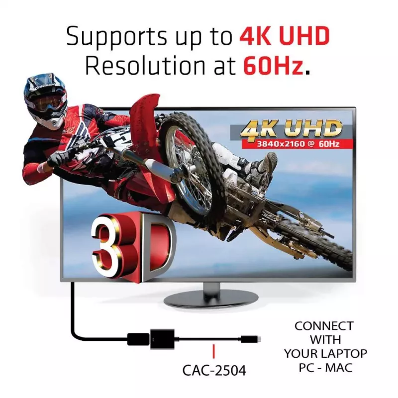 CLUB 3D CAC-2504 USB 3.1 Type-C uz HDMI 2.0 aktīvs adapteris 4K 60Hz