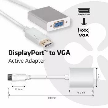 Aktīvs adapteris DisplayPort uz VGA CLUB3D CAC-2003