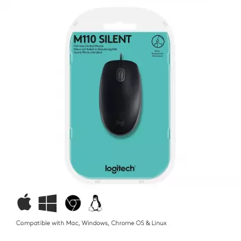 Pele Logitech M110 Silent vadu USB melna