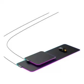 Spēļu peles paliktnis STEELSERIES QcK Prism Cloth XL — auduma virsma, 900×300 mm, 4 mm biezums, RGB fona apgaismojums