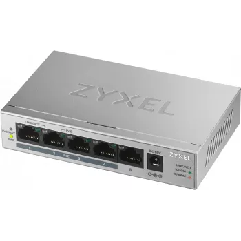 Zyxel GS1005HP neparvaldāms Gigabit Ethernet (10/100/1000) PoE slēdzis, sudrabs