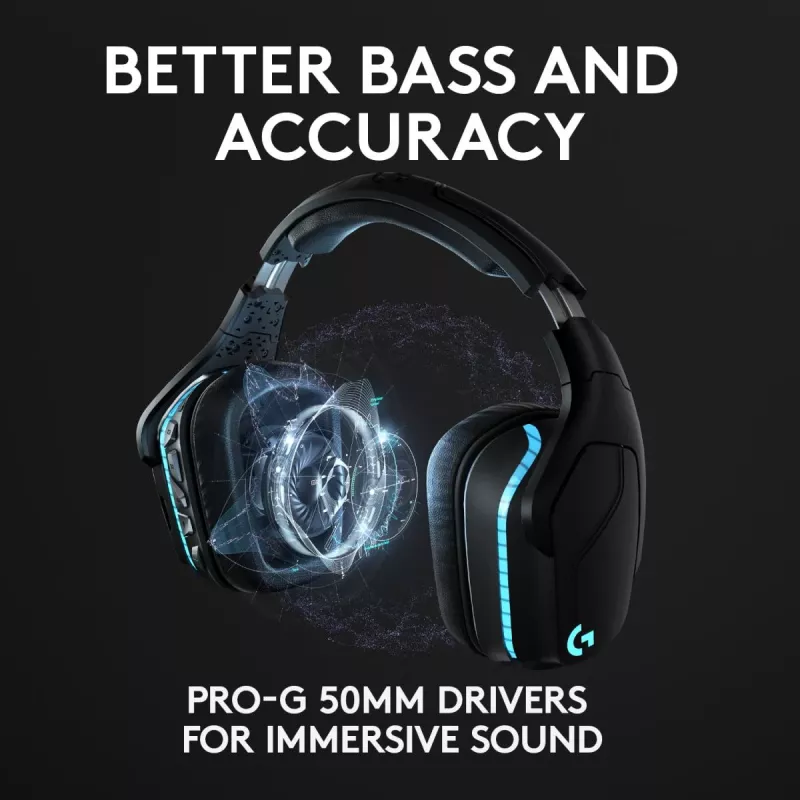 LOGITECH G935 Bezvadu 7.1 Surround Sound Lightsync Gaming Austiņas - 2.4GHz