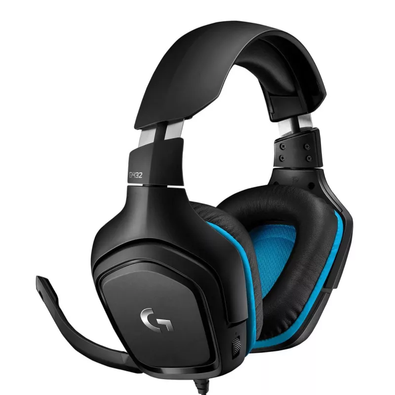 LOGITECH G432 - USB / 3.5mm - Spēļu austiņas - 7.1 Surround - Zila