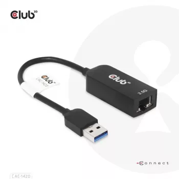 CLUB3D USB 3.2 Gen1 Type-A uz RJ45 2.5Gbps tīkla adapteris